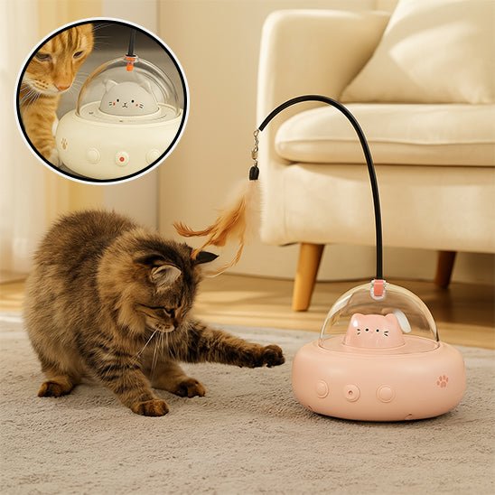 Bâton électrique UFO avec cloche - Jouet Teaser intelligent pour chat - Chatyfyclub