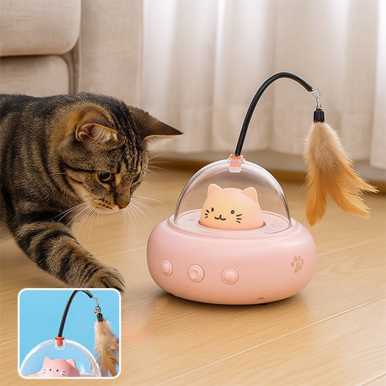 Bâton électrique UFO avec cloche - Jouet Teaser intelligent pour chat - Chatyfyclub
