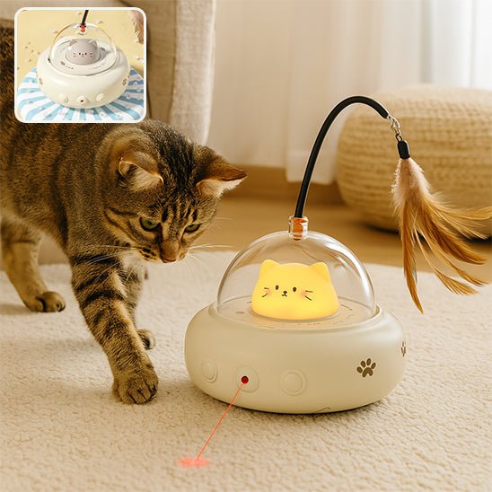 Bâton électrique UFO avec cloche - Jouet Teaser intelligent pour chat - Chatyfyclub