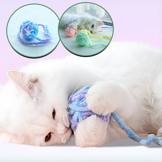 Jouet pour chat - Boule de fil colorée avec cloche - Chatyfyclub