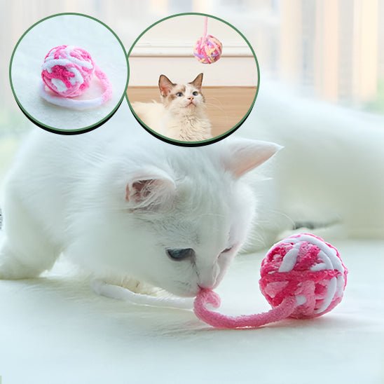 Jouet pour chat - Boule de fil colorée avec cloche - Chatyfyclub