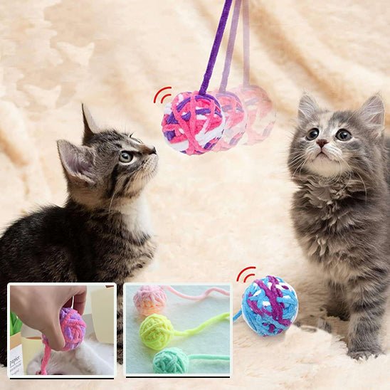 Jouet pour chat - Boule de fil colorée avec cloche - Chatyfyclub