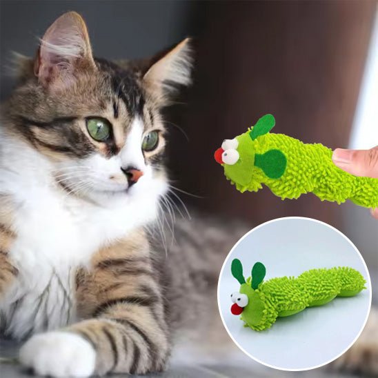 Jouet pour chat - Chenille en peluche vert - Chatyfyclub