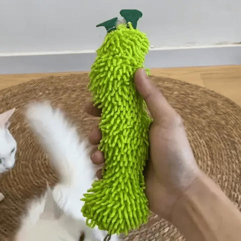 Jouet pour chat - Chenille en peluche vert - Chatyfyclub