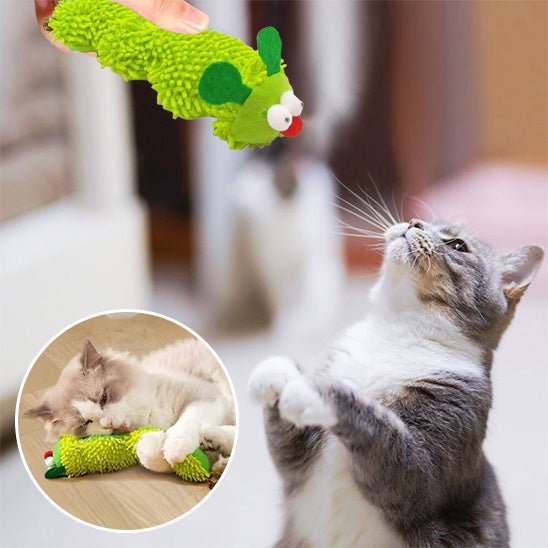 Jouet pour chat - Chenille en peluche vert - Chatyfyclub