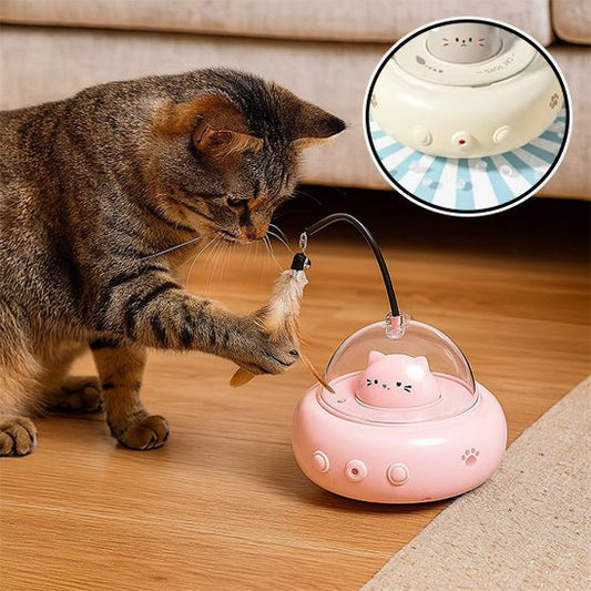 Bâton électrique UFO avec cloche - Jouet Teaser intelligent pour chat - Chatyfyclub