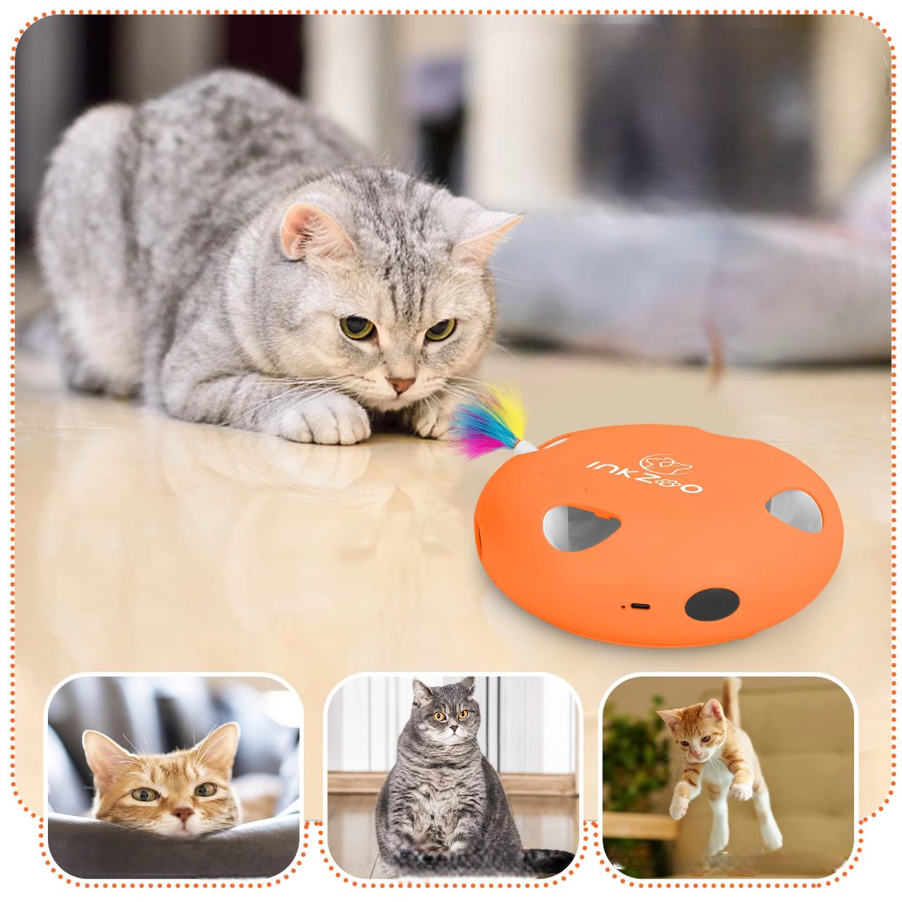 Jeu Chat - PlumeMagique™ - Orange - Chatyfyclub