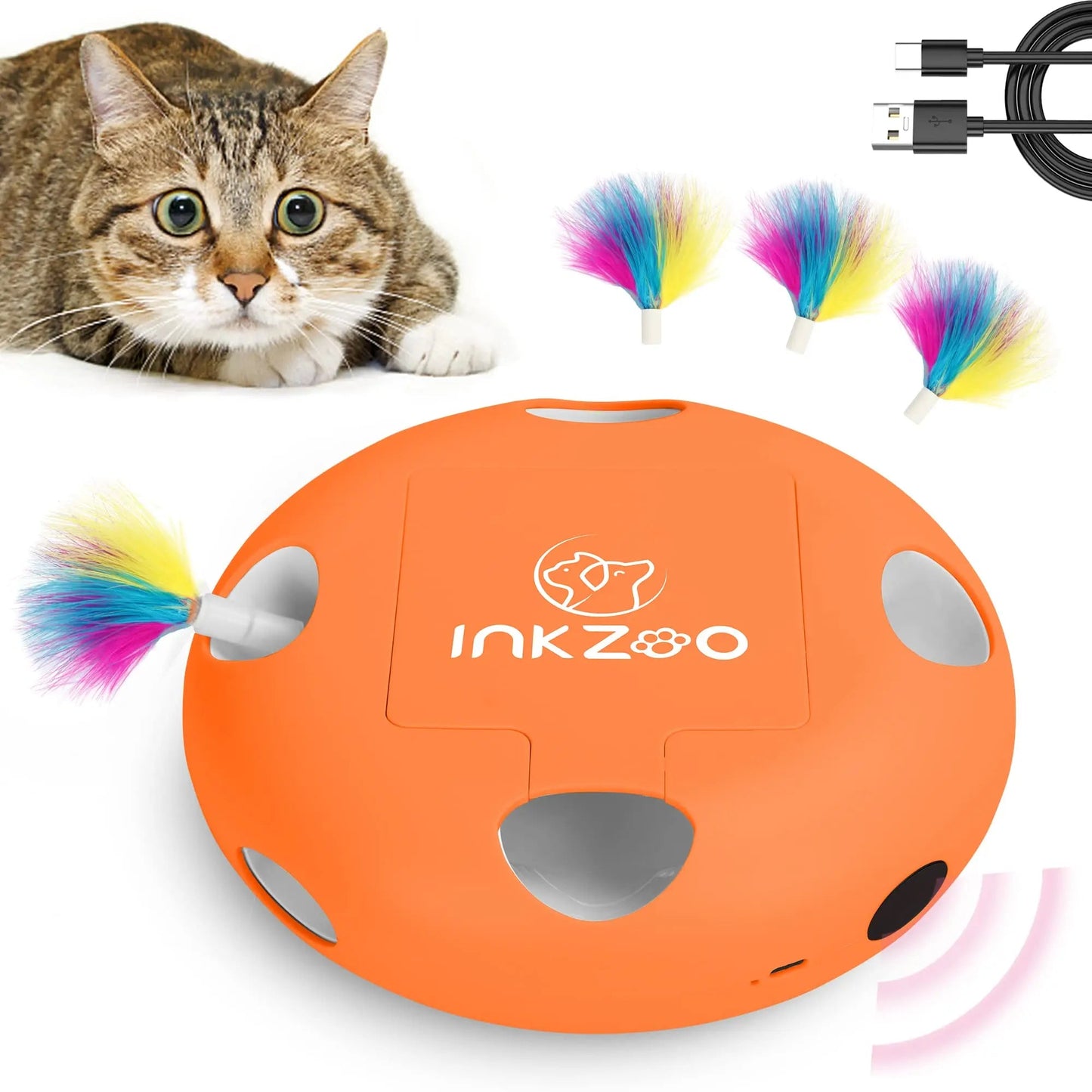 Jeu Chat - PlumeMagique™ - Orange - Chatyfyclub