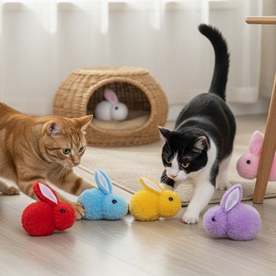 Jeux pour chat - Lapins colorés - Chatyfyclub