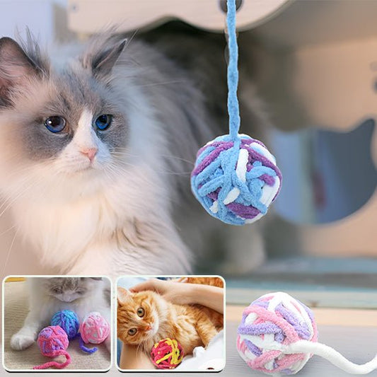 Jouet pour chat - Boule de fil colorée avec cloche - Chatyfyclub
