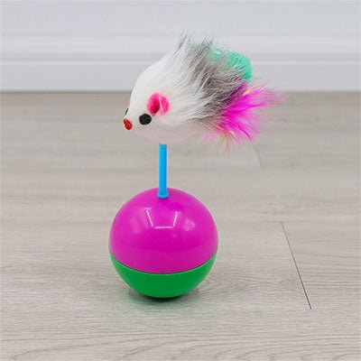 Jouet pour chat - Souris sur balle à plume - Chatyfyclub